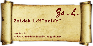 Zsidek László névjegykártya