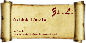 Zsidek László névjegykártya