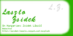 laszlo zsidek business card